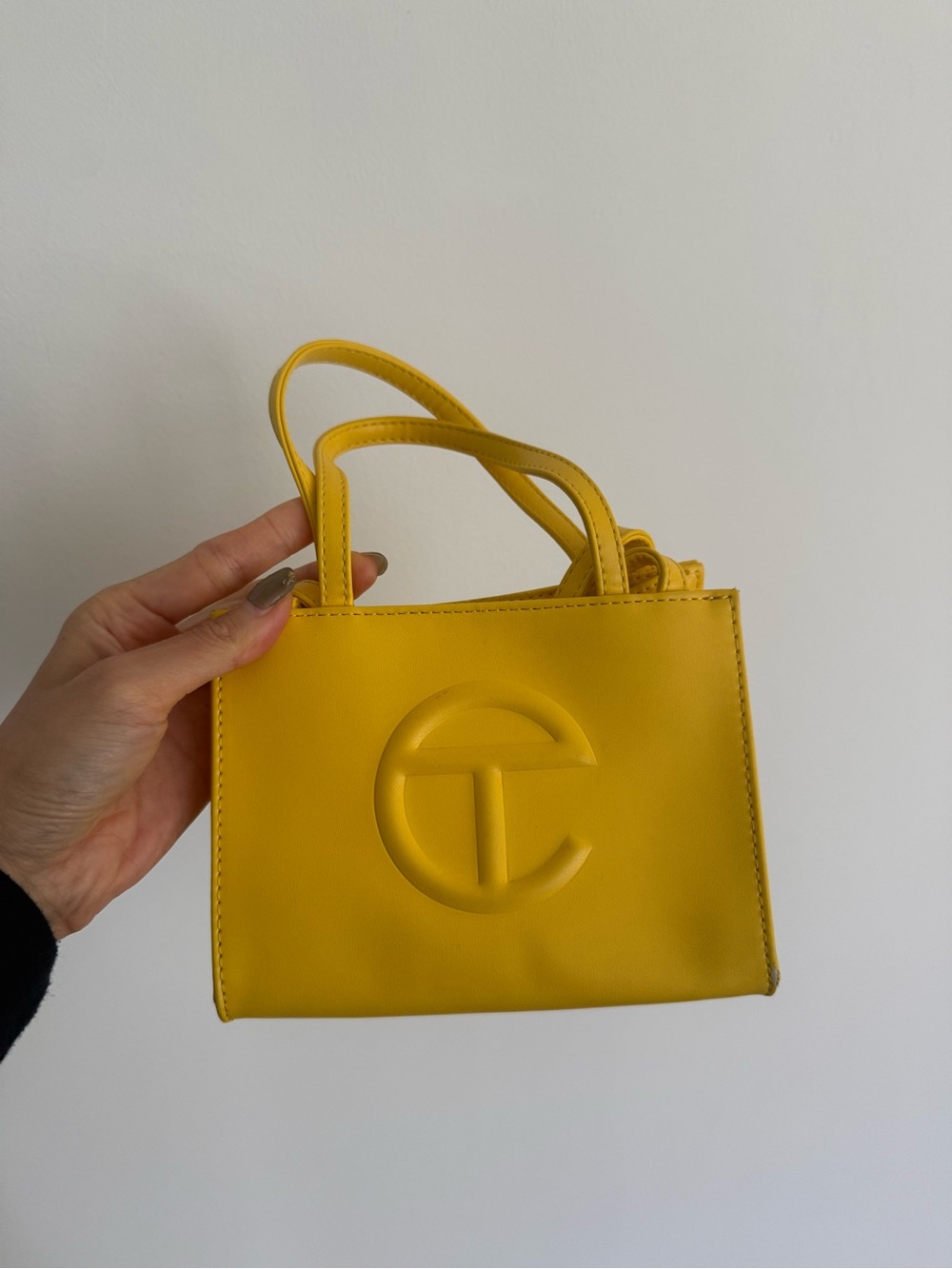 Telfar Yellow Embossed Logo Mini Tote Bag